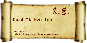 Kozák Evelina névjegykártya
